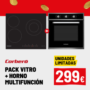 Pack Vitro 3 fuegos y Horno multifunción Corberó